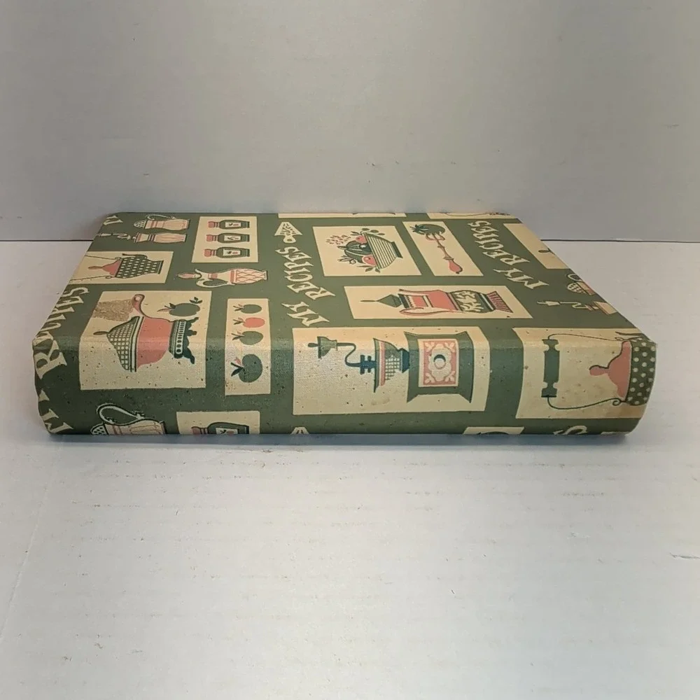 Vintage My Recipes 1964 Cookbook Envelopes Blank Green 3-Ring Binder